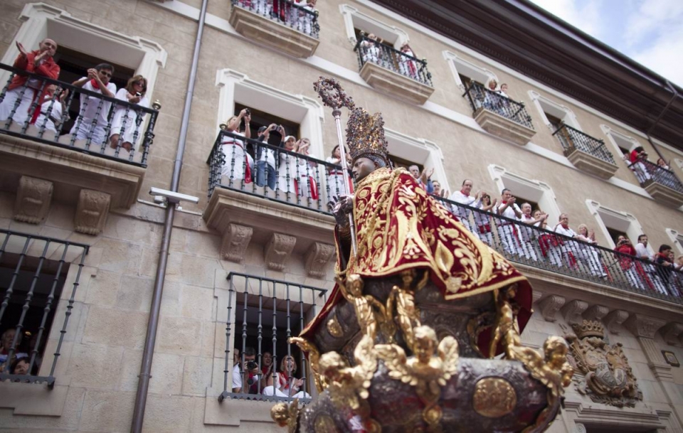 Ospakizunak eta jai giroa nagusi, San Fermin egunean. Irudia: EFE
