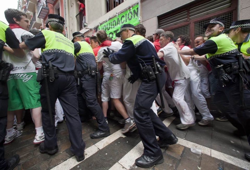 Ospakizunak eta jai giroa nagusi, San Fermin egunean. Irudia: EFE