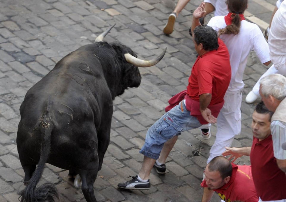 (12-07-2011) Encierro de la ganaderÃ­a Victoriano del RÃ­o. Foto: EFE