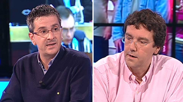 Arana y Gerenabarrena, durante la entrevista de ayer.