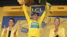 Thomas Voeckler, sailkapen nagusiko lidergoan 11. etaparen ondoren. Argazkia: EFE title=