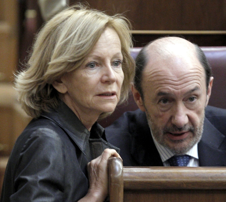 Salgado y Rubalcaba en el Congreso. Foto: Efe.