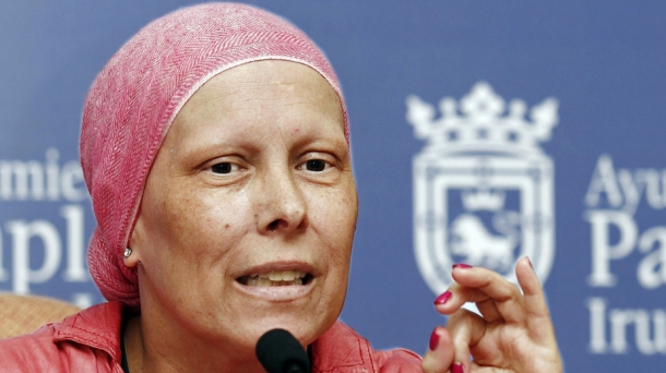 Uxue Barkos durante la rueda de prensa ofrecida en Pamplona. Foto: EFE