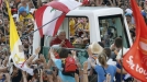 Benedicto XVI ha sido recibido por miles de jóvenes. Foto: EFE title=