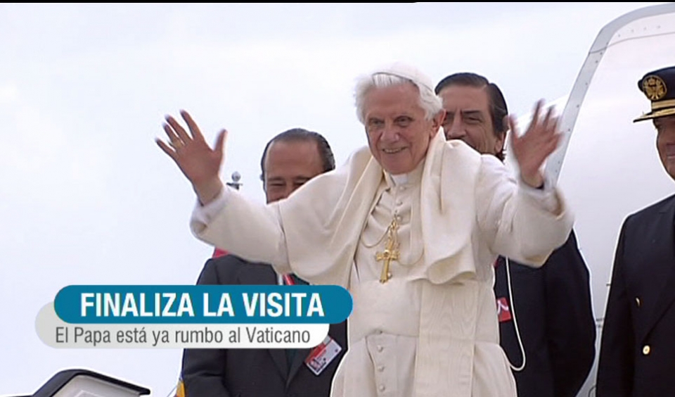 Finaliza la visita del Papa Benedicto XVI