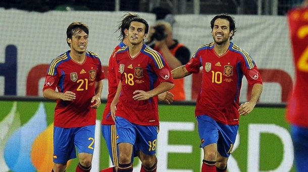 Cesc celebra el gol. Foto: EFE