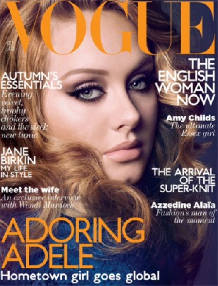 Portada de la cantante Adele en la edición británica de 'Vogue'.