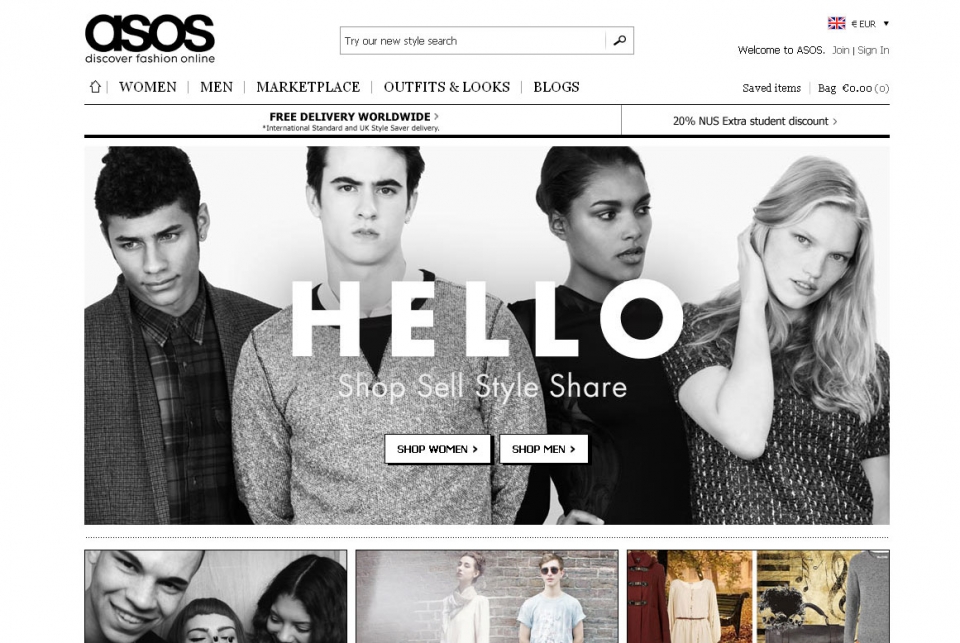 Asos abre su web en castellano. Foto: asos.com/es