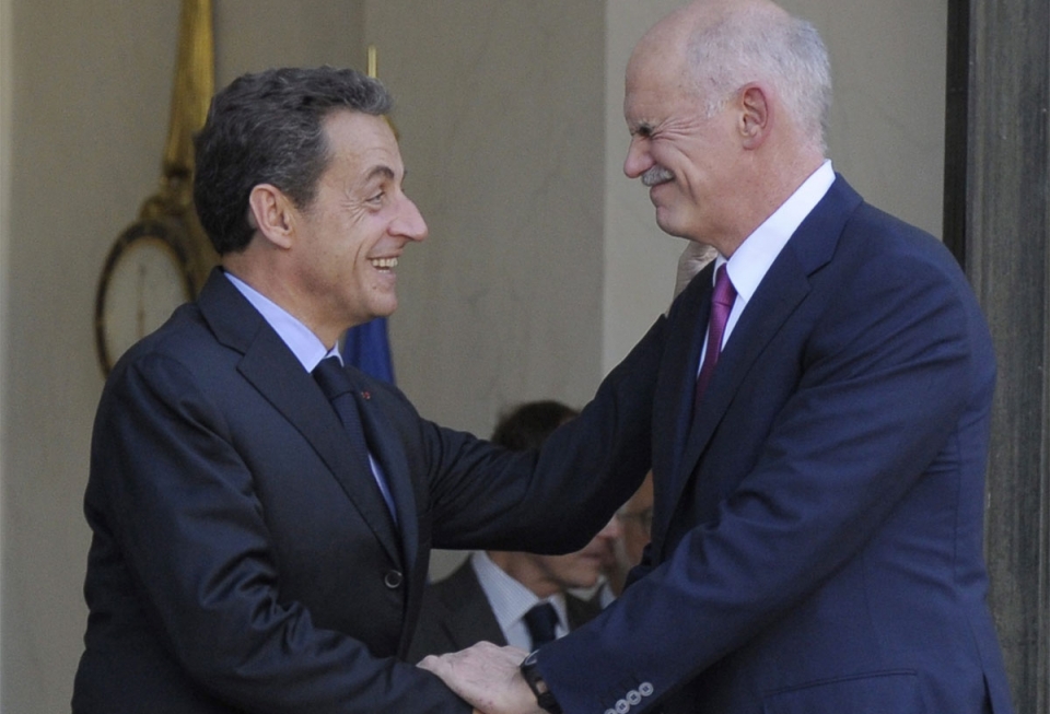 Reunión en París entre Sarkozy y Papandréu. Foto: EFE