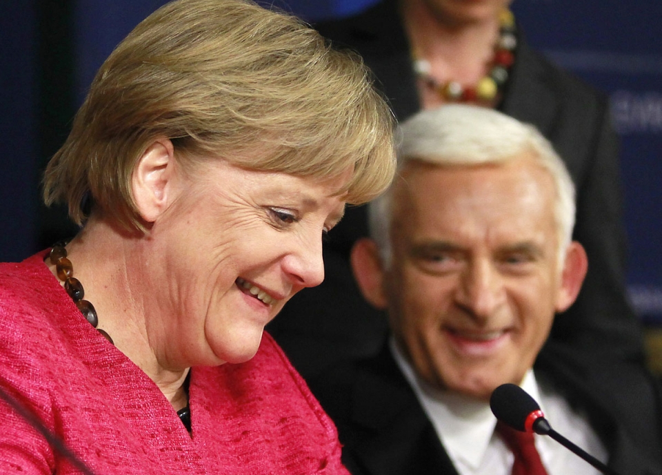 Merkel y Durao Barroso, tras la reunión en Bruselas. Foto: EFE