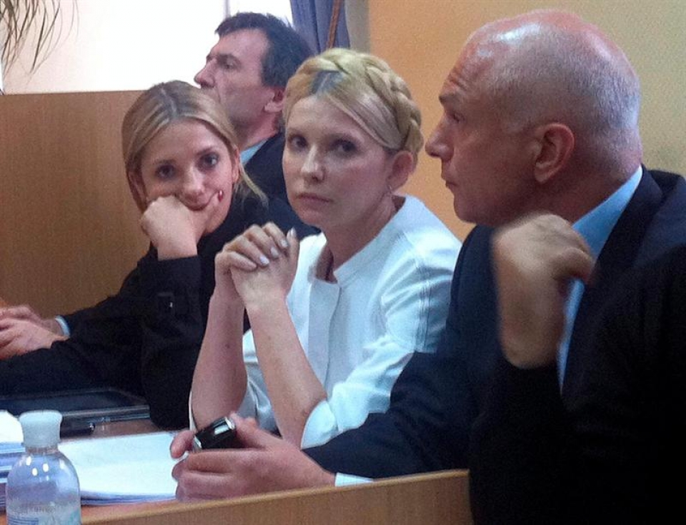 Yulia Timoshenko, durante una jornada de su juicio. Foto: EFE