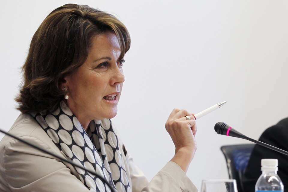 Yolanda Barcina Nafarroako Gobernuko presidentea, artxiboko irudian.