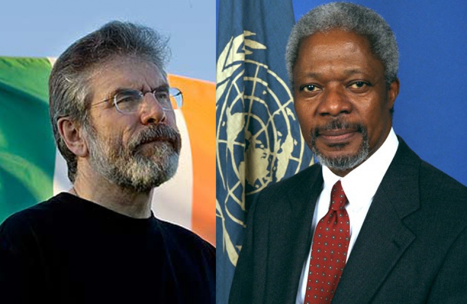 Kofi Annan eta Gerry Adams, Bake Konferentziako adituen buruan