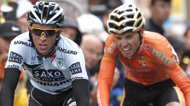 Contador y Samuel Sánchez, en el Tour 2011. Foto: EFE