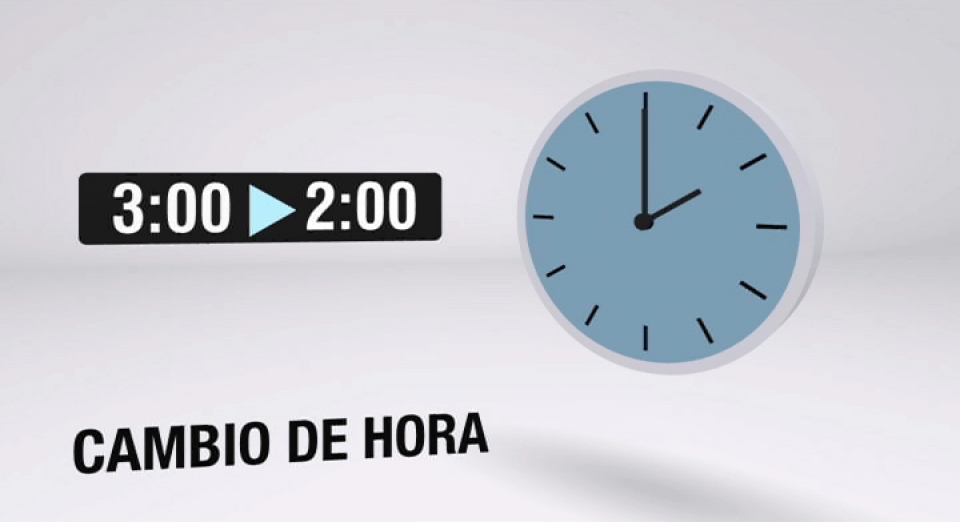 La madrugada del domingo a las 03:00 serán las 02:00