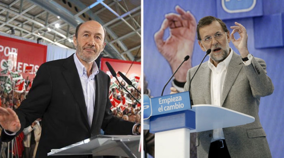 Alfredo Perez Rubalcaba eta Mariano Rajoy. EFE