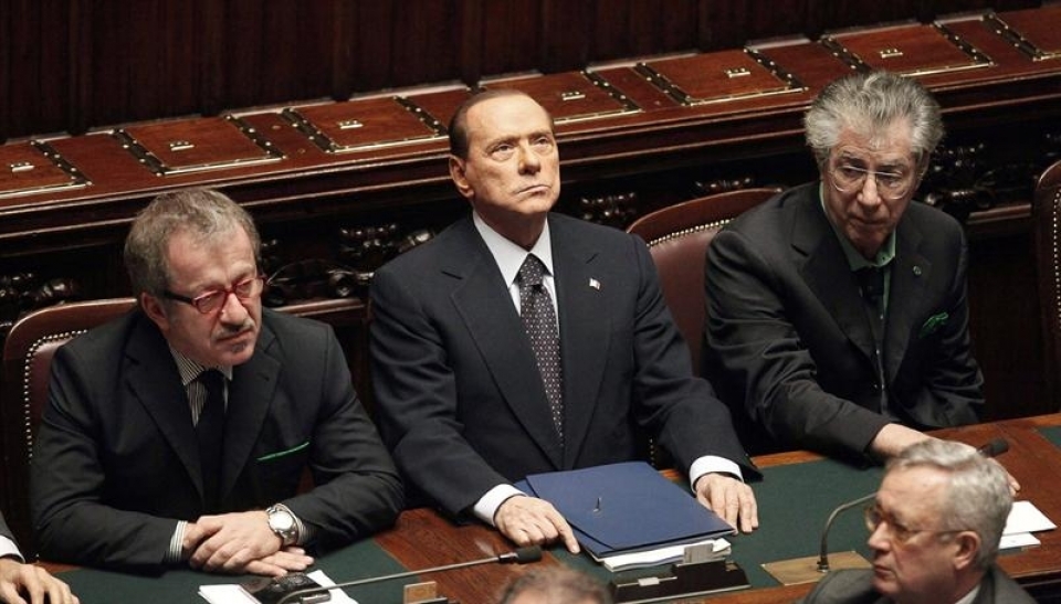 Berlusconi durante el voto de confianza hoy en el Parlamento italiano en Roma. Foto: EFE