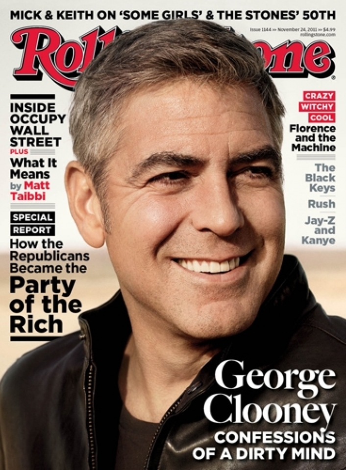 George Clooney, en la portada de 'Rolling Stone'. Foto: 'Rolling Stone'