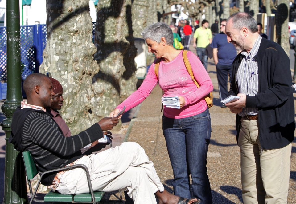 Los candidatos de Amaiur, en Hondarribia. EFE