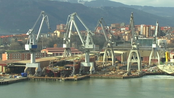 La Naval Sestaoko (Bizkaia) ontziola. Argazkia: EITB