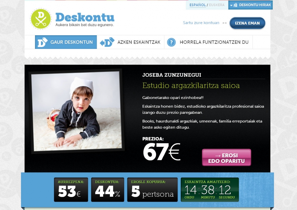 Deskontu atariaren irudia. Argazkia: Deskontucom