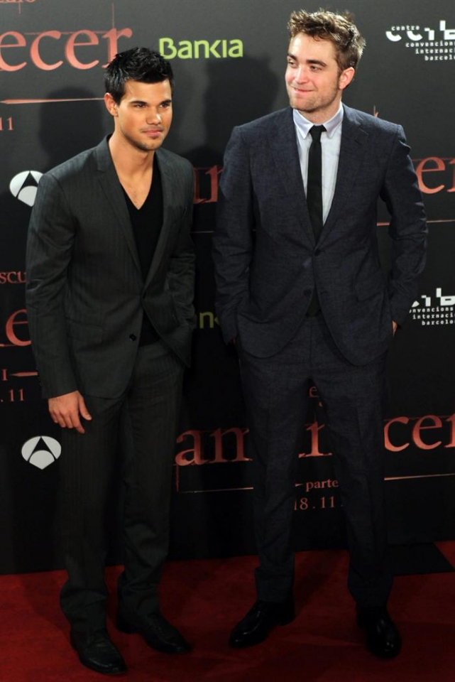 Taylor Lautner y Robert Pattinson, en el estreno de Barcelona. Foto: EFE