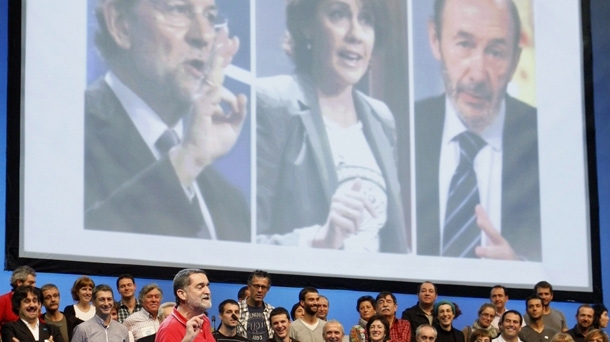 Meeting politique d'Amaiur avant les élections législatives en Espagne. Photo : EFE