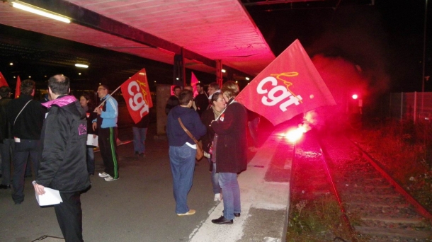 Action de la CGT à Hendaye. Photo: CGT