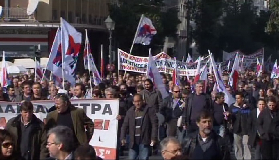 Grezian egindako protesta bat, artxiboko irudian.