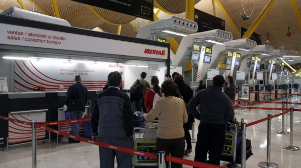 Iberia desk at Loiu airport. Photo: EFE