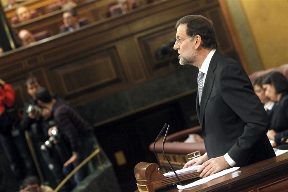 Mariano Rajoy, durante su intervención en el debate de investidura. Foto: EFE