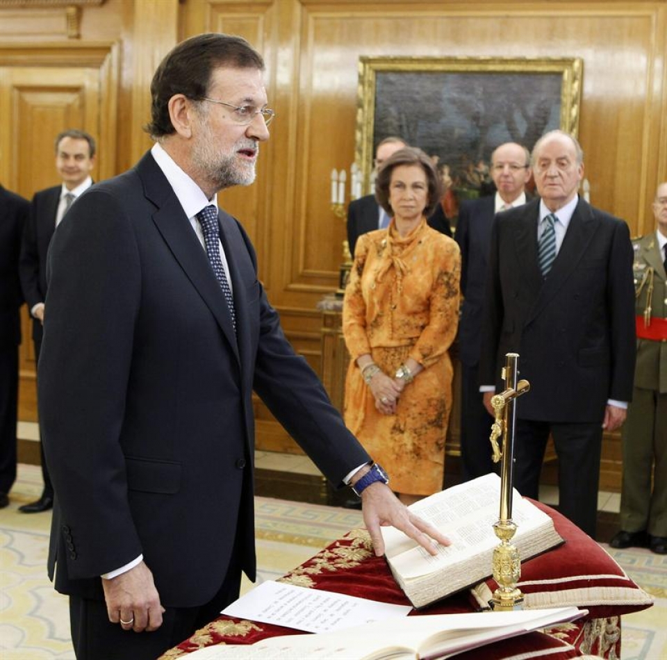 Mariano Rajoy ha jurado su nuevo cargo en un acto muy breve. EFE