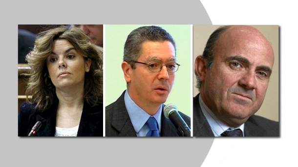 Soraya Sáenz de Santamaría, Alberto Gallardon and Jorge Fernandez.