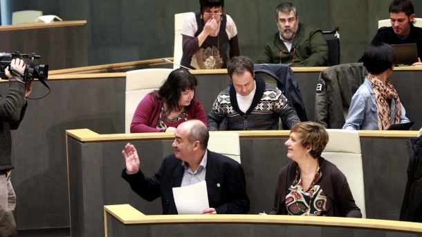 Representantes de Bildu, en un pleno en Gipuzkoa. Foto: EFE.