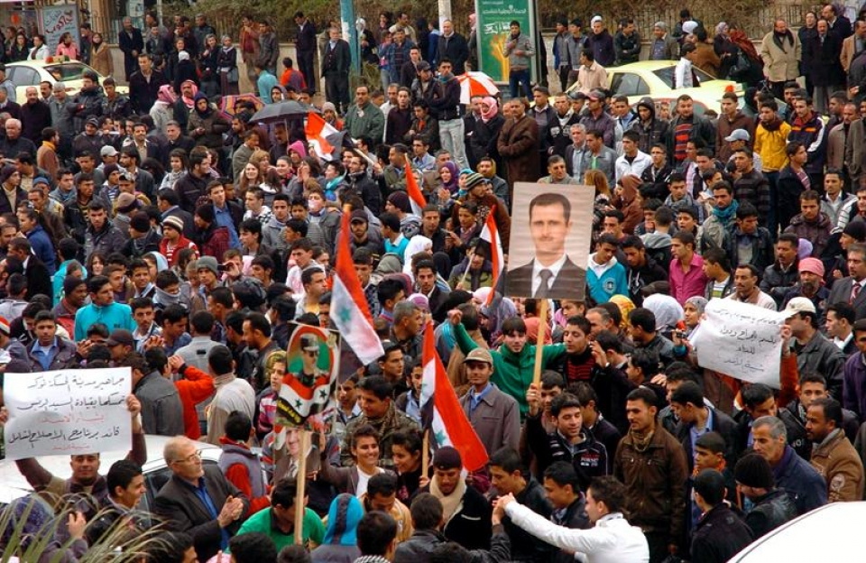 Seguidores del presidente sirio, Bachar al Asad. Foto: Efe