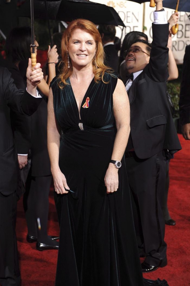 Sarah Ferguson, en la gala de los Globo de Oro en Los Ángeles. Foto: EFE