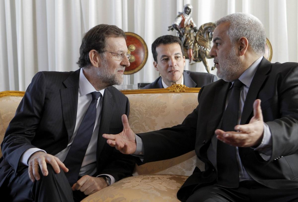 Mariano Rajoy Abdelilah Benkiranerekin bildu da, Marokon.