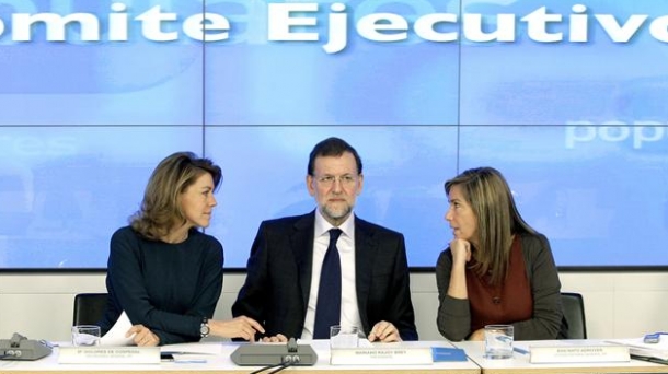 Cospedal, Rajoy y Ana Mato. Foto: Efe.