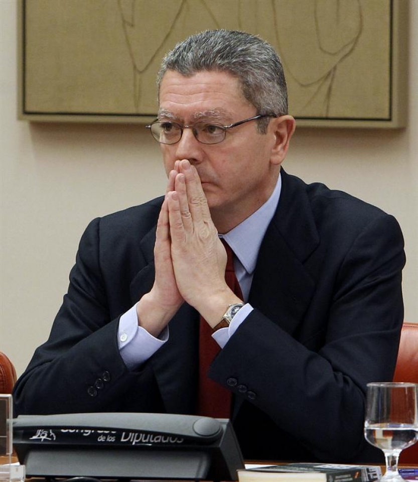 Alberto Ruiz-Gallardón, ante la Comisión de Justicia del Congreso. Foto: Efe