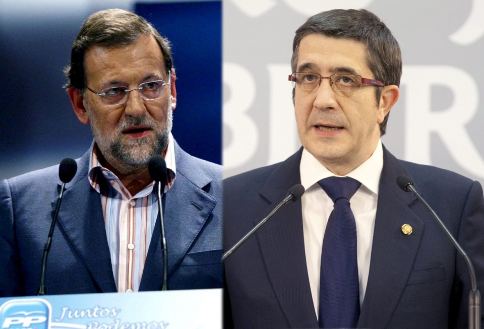 Patxi Lopez lehendakaria eta Mariano Rajoy. Argazkia: EITB