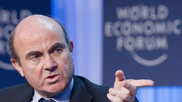 El ministro de Economía Luis de Guindos, en el Foro de Davos. Foto: EFE