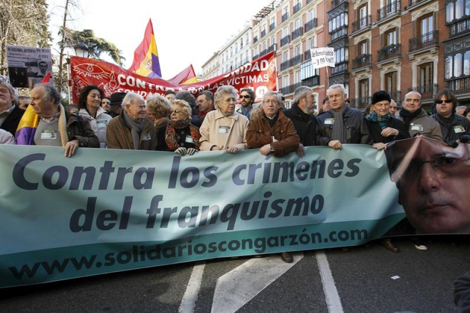 Manifestación en Madrid en solidaridad con Garzón.Foto: Efe