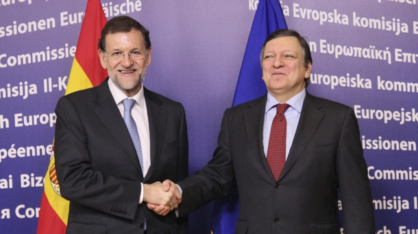 Mariano Rajoy and Durao Barroso ahead of EU summit. Photo: EFE
