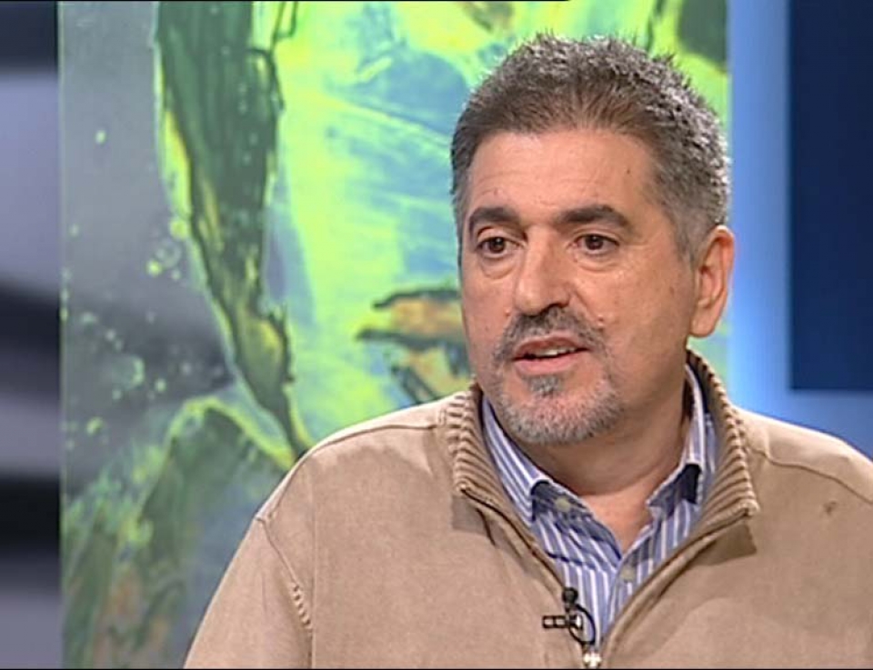 El presidente de los socialistas vascos, Jesús Eguiguren, en la entrevista.