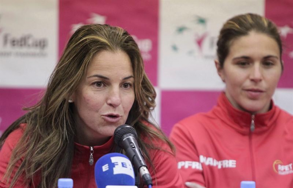 Arantxa Sánchez Vicario, durante una rueda de prensa. Foto: EFE