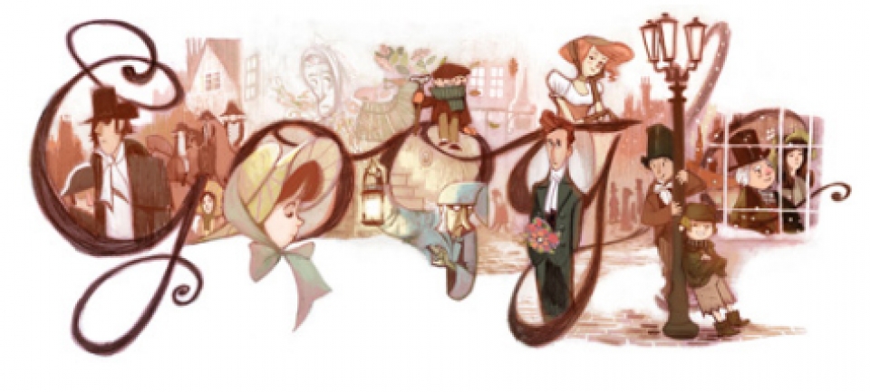 El 'doodle' de Google sobre Charles Dickens