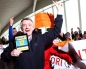 Ryanair boss clashes with protesters from sacked rival airline staff