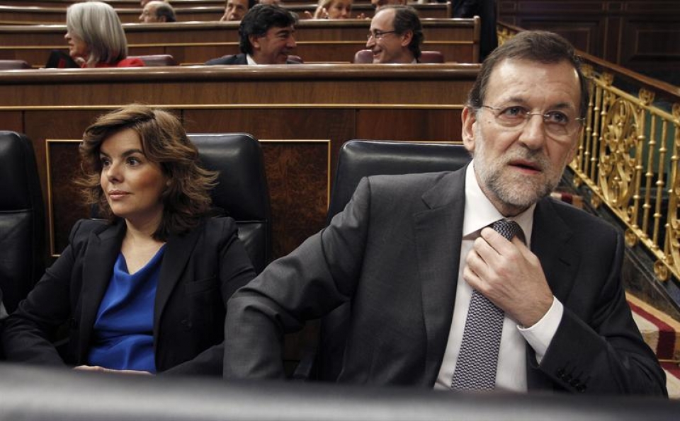 El presidente del Gobierno, Mariano Rajoy, en el Congreso. EFE