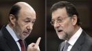 Primer 'cara a cara' entre Rajoy y Rubalcaba