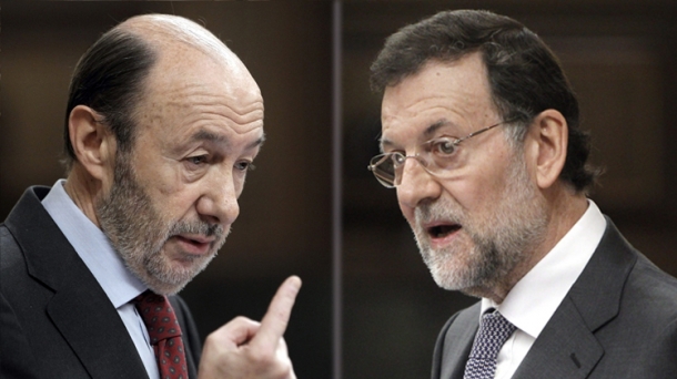 Alfredo Perez Rubalcaba eta Mariano Rajoy. Argazkia: EITB.